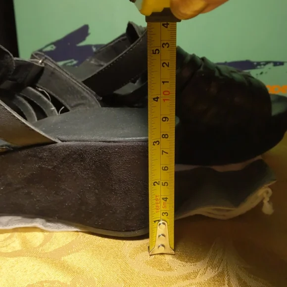 Antelope black leather wedge sandals - Picture 4 of 11